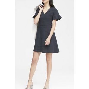 Banana Republic Navy Flutter Fit & Flare Dress - 0